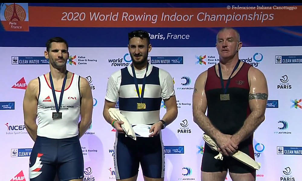 Sei medaglie per l'Italia ai Mondiali indoor di Parigi di rowing